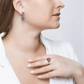 Кольцо SOKOLOV - Серебро 925, Синтетический ситалл , Фианит (арт. 92011725)