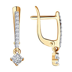 Серьги SOKOLOV - Золото 585, Фианит (арт. 027477)