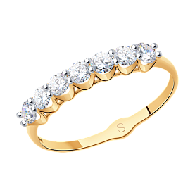 Кольцо SOKOLOV - Золото 375, Фианит (арт. 017833-4)