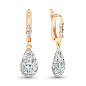 Серьги Аквамарин - Серебро 925, Фианит (арт. 420721.6)