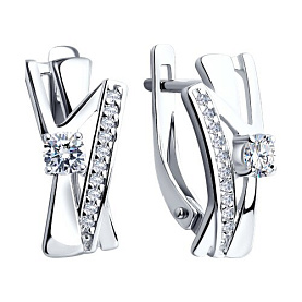 Серьги SOKOLOV - Серебро 925, Фианит (арт. 94023413)