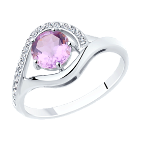 Кольцо Diamant - Серебро 925, Аметист, Фианит (арт. 94-310-00435-2)
