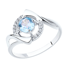 Кольцо Diamant - Серебро 925, Топаз, Фианит (арт. 94-310-00379-1)