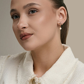 Серьги SOKOLOV - Золото 585, Жемчуг культивированный, Фианит (арт. 792491)