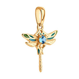 Подвеска SOKOLOV - Золото 585, Топаз, Эмаль (арт. 732927)