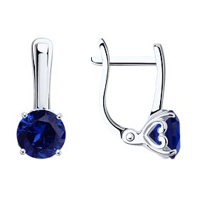 Серьги SOKOLOV - Серебро 925, Синтетический сапфир (арт. 88020061)