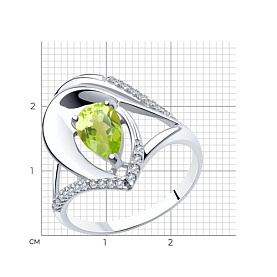 Кольцо Diamant - Серебро 925, Фианит, Хризолит (арт. 94-310-00607-1)