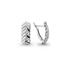 Серьги Аквамарин - Серебро 925, Фианит (арт. 45660А.5)