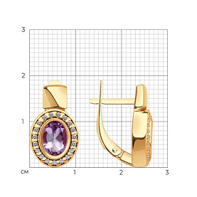 Серьги SOKOLOV - Серебро 925, Аметист, Фианит (арт. 92023093)