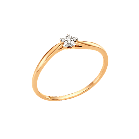 Кольцо ЮФ Династия - Золото 585, Фианит (арт. 000601-1102)