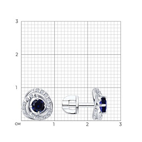 Серьги SOKOLOV - Серебро 925, Сапфир, Фианит (арт. 62020027)