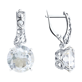 Серьги SOKOLOV - Серебро 925, Горный хрусталь, Фианит (арт. 92020645)