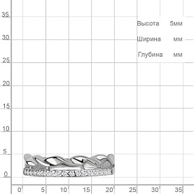 Кольцо Аквамарин - Серебро 925, Фианит (арт. 600844А.5)
