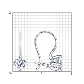 Серьги SOKOLOV - Серебро 925, Фианит (арт. 94020581)