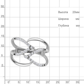 Кольцо Аквамарин - Серебро 925, Фианит (арт. 600132А.5)