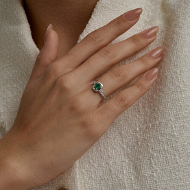Кольцо SOKOLOV - Серебро 925, Агат, Фианит (арт. 92014855)