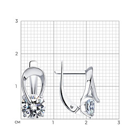 Серьги SOKOLOV - Серебро 925, Фианит (арт. 94025800)