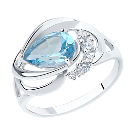 Кольцо SOKOLOV - Серебро 925, Топаз, Фианит (арт. 92011915)