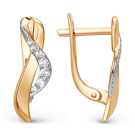 Серьги ЮФ Династия - Золото 585, Фианит (арт. 014672-1102)