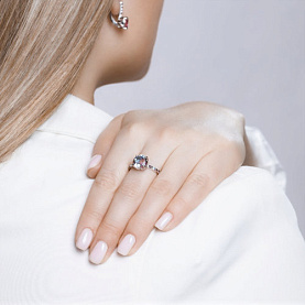 Кольцо SOKOLOV - Серебро 925, Синтетический ситалл , Фианит (арт. 92011717)