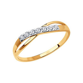 Кольцо SOKOLOV - Золото 585, Фианит (арт. 019013)