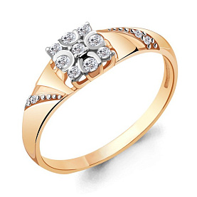 Кольцо Аквамарин - Золото 375, Фианит (арт. 68714А.8)