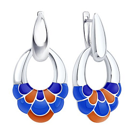 Серьги Diamant - Серебро 925, Эмаль (арт. 94-121-00031-1)