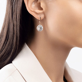 Серьги SOKOLOV - Золото 375, Горный хрусталь, Фианит (арт. 37728255)