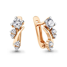 Серьги Аквамарин - Серебро 925, Фианит (арт. 49416А.6)