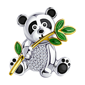 Брошь SOKOLOV - Серебро 925, Фианит, Эмаль (арт. 94040176)