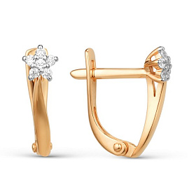 Серьги ЮФ Династия - Золото 375, Фианит (арт. 000602-5102)