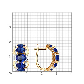 Серьги SOKOLOV - Золото 375, Синтетический сапфир (арт. 37724565)