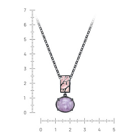 Колье Кабаровских - Серебро 925, Кунцит, Эмаль (арт. 16-785-20311)