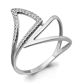 Кольцо Аквамарин - Серебро 925, Фианит (арт. 64554А.5)