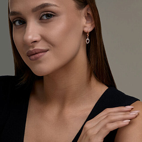 Серьги SOKOLOV - Серебро 925, Гранат, Фианит (арт. 92025342)