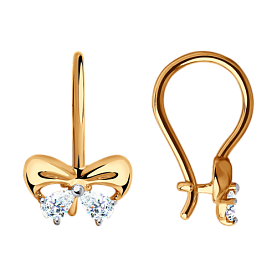 Серьги SOKOLOV - Золото 585, Swarovski (арт. 81020466)