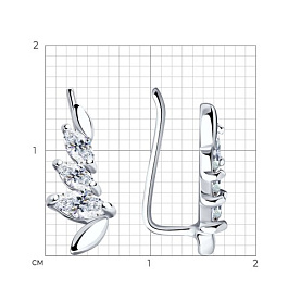 Серьги SOKOLOV - Серебро 925, Фианит (арт. 94025874)