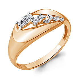 Кольцо Аквамарин - Серебро 925, Фианит (арт. 64772А.6)