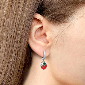 Серьги Аквамарин - Серебро 925, Эмаль (арт. 34929.5)