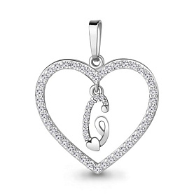 Подвеска Аквамарин - Серебро 925, Фианит (арт. 24698А.5)