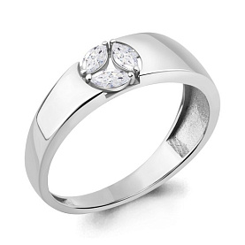 Кольцо Аквамарин - Серебро 925, Фианит (арт. 67309.5)