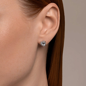 Серьги SOKOLOV - Серебро 925, Топаз, Фианит (арт. 92022956)