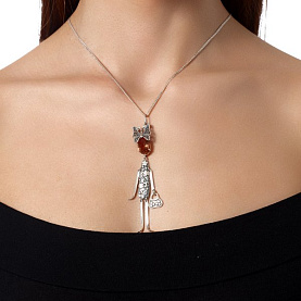 Подвеска Красная пресня - Серебро 925, Синтетический султанит (арт. 53816676-22)