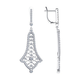 Серьги SOKOLOV - Серебро 925, Фианит (арт. 94023373)