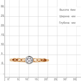 Кольцо Аквамарин - Серебро 925, Фианит (арт. 600320А.6)