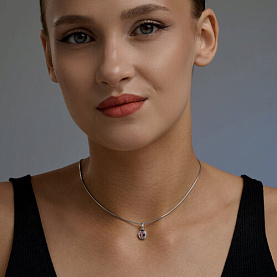 Подвеска SOKOLOV - Серебро 925, Аметист, Фианит (арт. 92030865)