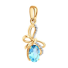 Подвеска SOKOLOV - Золото 585, Топаз, Фианит (арт. 733065)