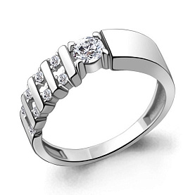 Кольцо Аквамарин - Серебро 925, Фианит (арт. 68861А.5)