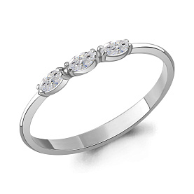 Кольцо Аквамарин - Серебро 925, Фианит (арт. 600342.5)