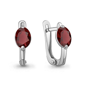 Серьги Аквамарин - Серебро 925, Гранат (арт. 40066703.5)